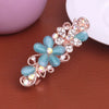 Wholesale Ladies Alloy Flower Rhinestone Cat's Eye Top Clip Hairpin Jewelry With Electroplating