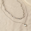 Wholesale Ladies Alloy Jewelry Cold Retro Love Heart Double Necklace With Electroplating