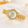 Wholesale Ladies Alloy Watch And Bracelet Set With Gypsophila Rhinestone And Round Dial Leisure Style