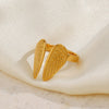 Wholesale Ladies Animal Style Stainless Steel Wing Open Ring Electroplated