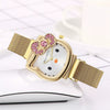 Wholesale Ladies Cartoon Style Alloy And Titanium Watch With Mesh Belt And Round Dial