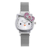 Wholesale Ladies Cartoon Style Alloy And Titanium Watch With Mesh Belt And Round Dial