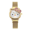 Wholesale Ladies Cartoon Style Alloy And Titanium Watch With Mesh Belt And Round Dial