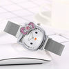 Wholesale Ladies Cartoon Style Alloy And Titanium Watch With Mesh Belt And Round Dial