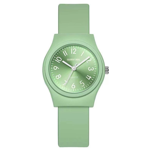 Wholesale Ladies Casual Digital Silicone Quartz Watch In Candy Color Round Dial Alloy Case