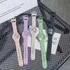 Wholesale Ladies Casual Digital Silicone Quartz Watch In Candy Color Round Dial Alloy Case