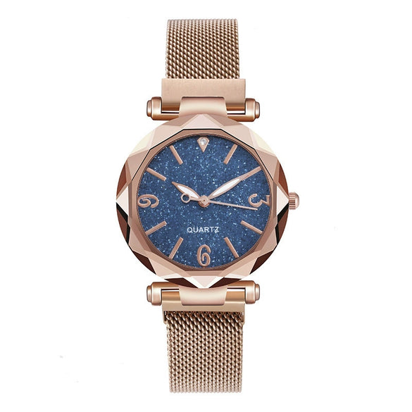 Wholesale Ladies Casual Quartz Watch With Alloy Case Fine Steel Strap And Round Dial Star Design