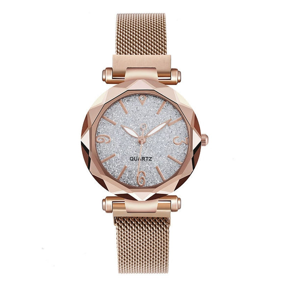 Wholesale Ladies Casual Quartz Watch With Alloy Case Fine Steel Strap And Round Dial Star Design