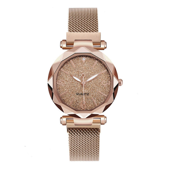 Wholesale Ladies Casual Quartz Watch With Alloy Case Fine Steel Strap And Round Dial Star Design