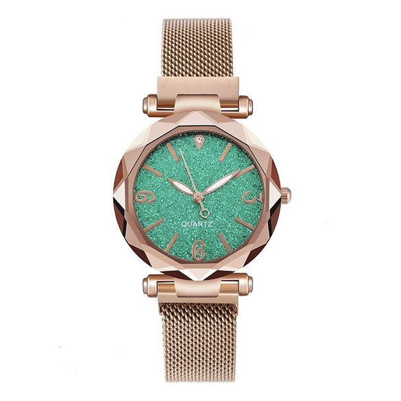 Wholesale Ladies Casual Quartz Watch With Alloy Case Fine Steel Strap And Round Dial Star Design