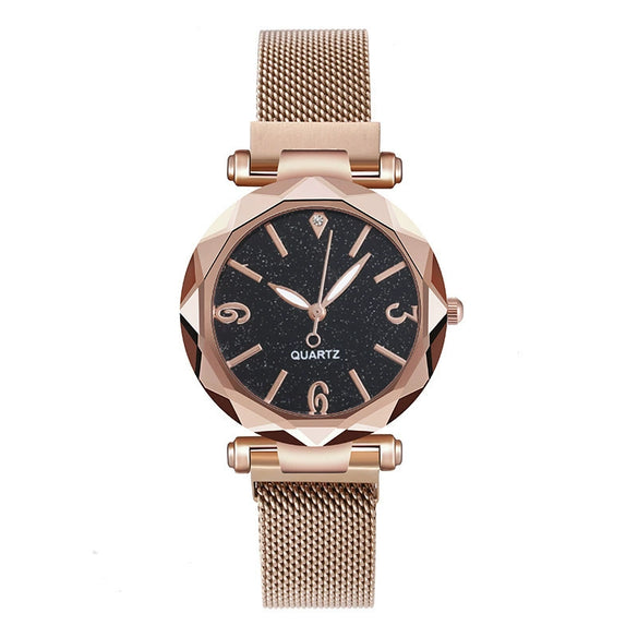 Wholesale Ladies Casual Quartz Watch With Alloy Case Fine Steel Strap And Round Dial Star Design