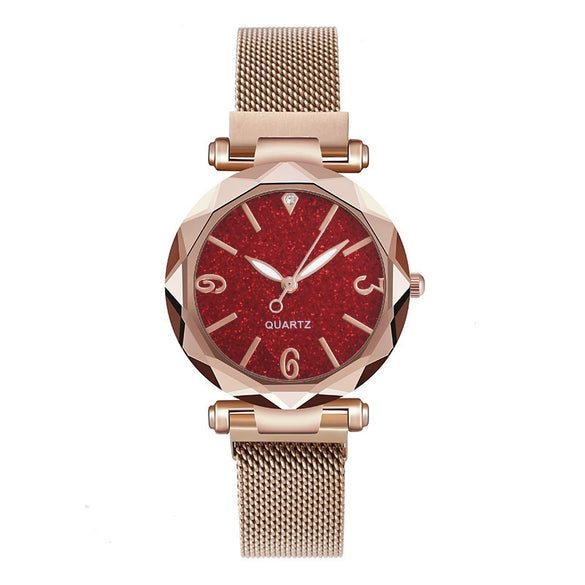 Wholesale Ladies Casual Quartz Watch With Alloy Case Fine Steel Strap And Round Dial Star Design
