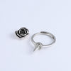 Wholesale Ladies Copper Antiwolf Selfdefense Rotary Opening Ring With Flower Microinlay
