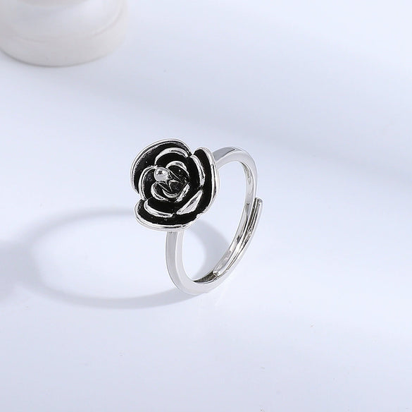 Wholesale Ladies Copper Antiwolf Selfdefense Rotary Opening Ring With Flower Microinlay