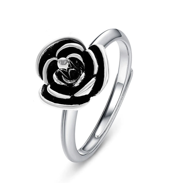 Wholesale Ladies Copper Antiwolf Selfdefense Rotary Opening Ring With Flower Microinlay