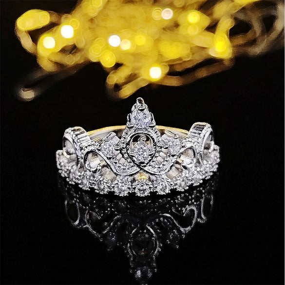 Wholesale Ladies Copper Crown Ring With Electroplating