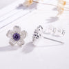 Wholesale Ladies Copper Earrings With Micro Inlaid Zircon Geometric Pattern Electroplating Treatment Plants And Flowers Style