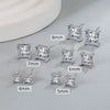 Wholesale Ladies Copper Geometric Square Zircon Earrings With Electroplating Treatment Simple Style