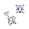 Wholesale Ladies Copper Geometric Square Zircon Earrings With Electroplating Treatment Simple Style