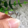 Wholesale Ladies Copper Geometric Square Zircon Earrings With Electroplating Treatment Simple Style