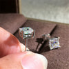 Wholesale Ladies Copper Geometric Square Zircon Earrings With Electroplating Treatment Simple Style