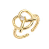 Wholesale Ladies Copper Heart Shaped Geometric Style Zirconia Ring