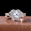 Wholesale Ladies Copper Heart Shaped Ring Jewelry With Zircon