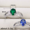 Wholesale Ladies Copper Ring With Geometric Pattern Inlaid With Turquoise Zircon Platinum Plated