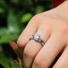 Wholesale Ladies Copper Ring With Geometric Pattern Inlaid With Turquoise Zircon Platinum Plated