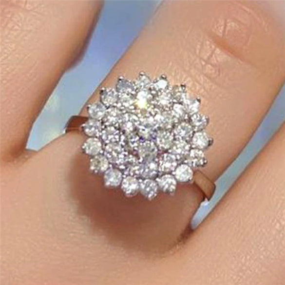 Wholesale Ladies Copper Ring With Micro Inlaid Zircon And Geometric Design
