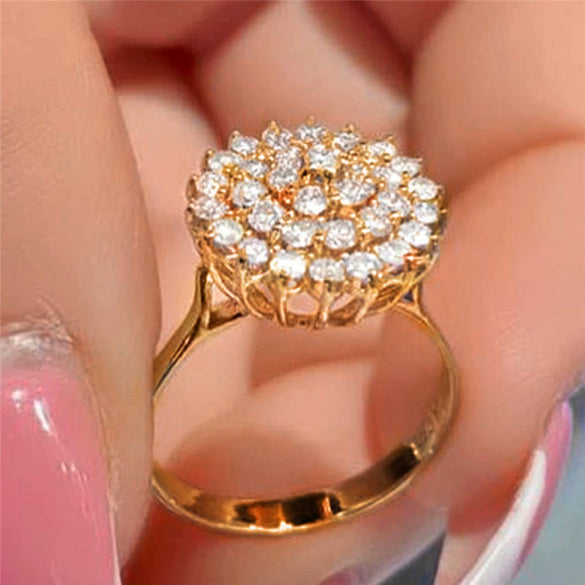 Wholesale Ladies Copper Ring With Micro Inlaid Zircon And Geometric Design