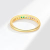 Wholesale Ladies Copper Square Geometric Rainbow Zircon Ring With Electroplating