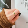 Wholesale Ladies Copper Square Geometric Rainbow Zircon Ring With Electroplating