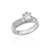 Wholesale Ladies Copper Zircon Inlaid Flower Leaf Fashion Ring With Electroplating