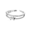 Wholesale Ladies Copper Zircon Inlaid Flower Leaf Fashion Ring With Electroplating