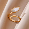 Wholesale Ladies Copper Zircon Inlaid Flower Leaf Fashion Ring With Electroplating