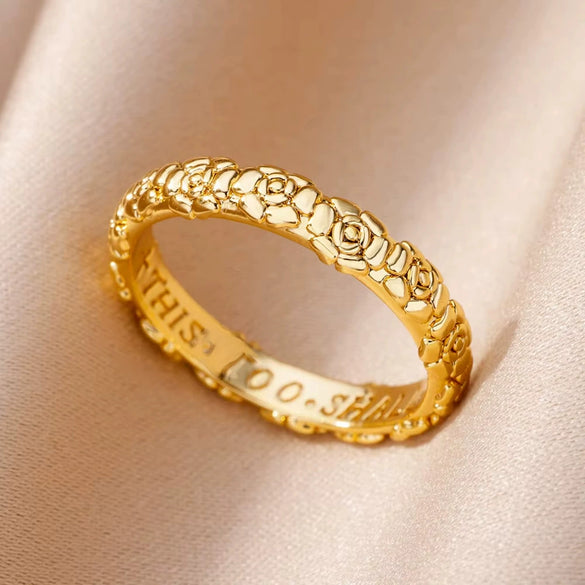 Wholesale Ladies Copper Zircon Inlaid Flower Leaf Fashion Ring With Electroplating