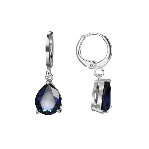 Wholesale Ladies Copper Zircon Jewelry Drop Shaped Earrings With Electroplating And Geometric Style