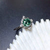 Wholesale Ladies Copper Zircon Ring With Geometric Design And Inlaid Emerald