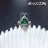 Wholesale Ladies Copper Zircon Ring With Geometric Design And Inlaid Emerald