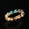 Wholesale Ladies Copper Zircon Ring With Geometric Pattern And Cute Style