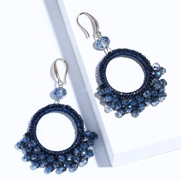 Wholesale Ladies Earrings Retro Handwoven Minimalist Style With Beads Alloy And Geometric Pattern