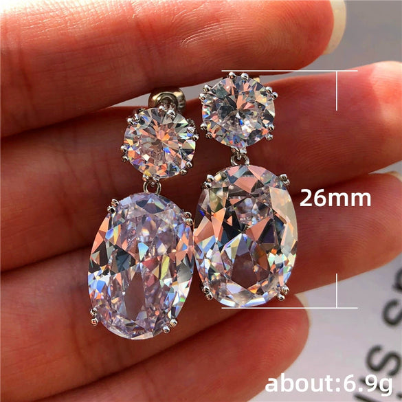 Wholesale Ladies Elegant Geometric Copper Electroplated Earrings