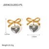 Wholesale Ladies Elegant Heart Shaped 18K Gold Plated Stainless Steel Pendant Earrings With Electroplating