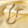 Wholesale Ladies Elegant Retro Stainless Steel Bracelet With 14K Gold Inlaid Zircon And Geometric Design