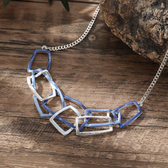 Wholesale Ladies Enamel Geometric Starfish Zinc Alloy Necklace With Paint Oil Processing And Irregular Flower Design