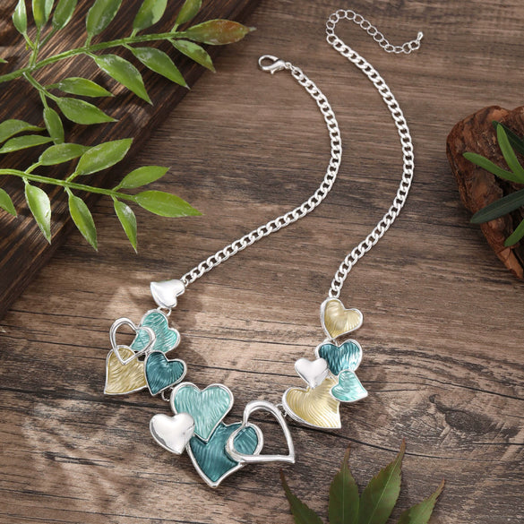 Wholesale Ladies Enamel Geometric Starfish Zinc Alloy Necklace With Paint Oil Processing And Irregular Flower Design