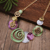Wholesale Ladies Enamel Geometric Starfish Zinc Alloy Necklace With Paint Oil Processing And Irregular Flower Design