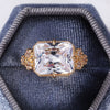 Wholesale Ladies Engagement Ring Copper Gold Plated With Zircon Geometric Style