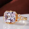 Wholesale Ladies Engagement Ring Copper Gold Plated With Zircon Geometric Style